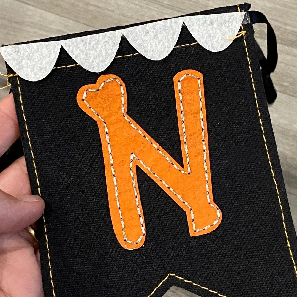 Unbranded Happy Halloween Banner Black Orange Good Felt Pennant Garland